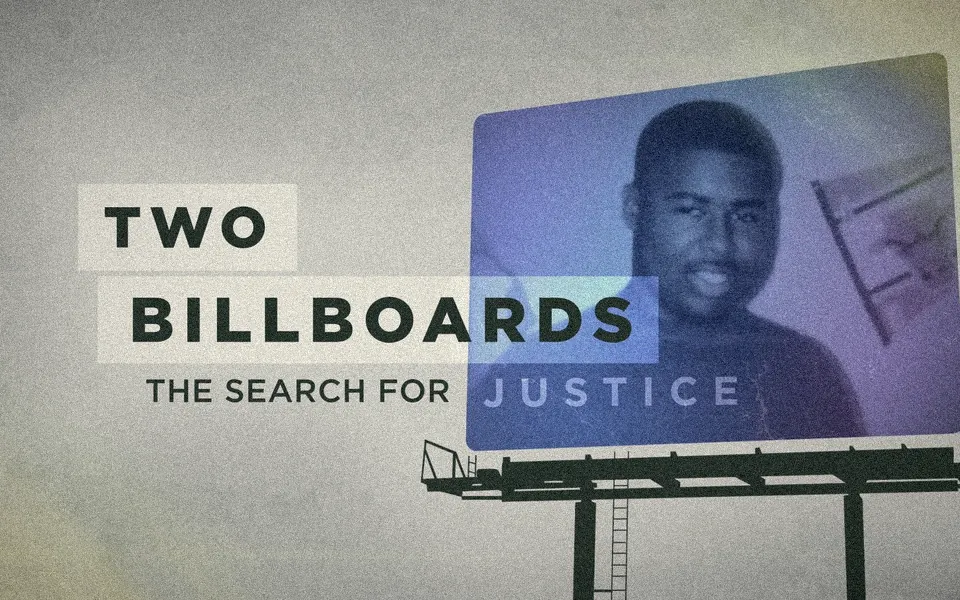 Still from Two Billboards, a true crime special for Spectrum News 1